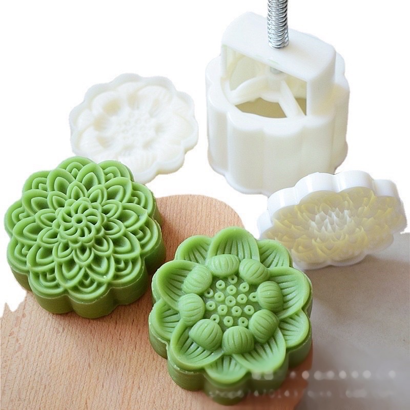 [Hàng mới về] Khuôn trung thu tháp sen 2 mặt 150g