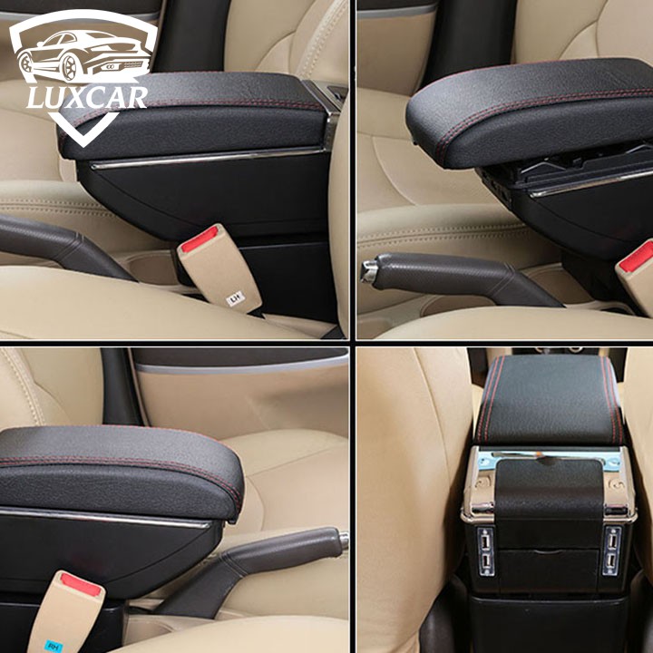 Hộp tỳ tay xe MITSUBISHI ATTRAGE - MIRAGE chất liệu da PU cao cấp, 7 cổng sạc USB