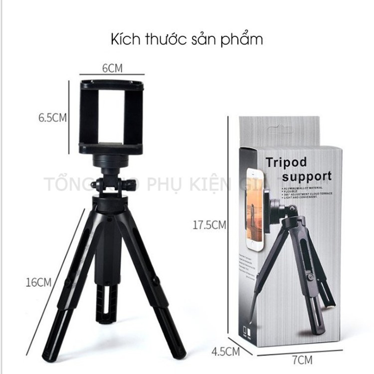 Tripod Support Mini Cho Điện Thoại, Máy Ảnh - Tripod 3 Chân Xoay 360