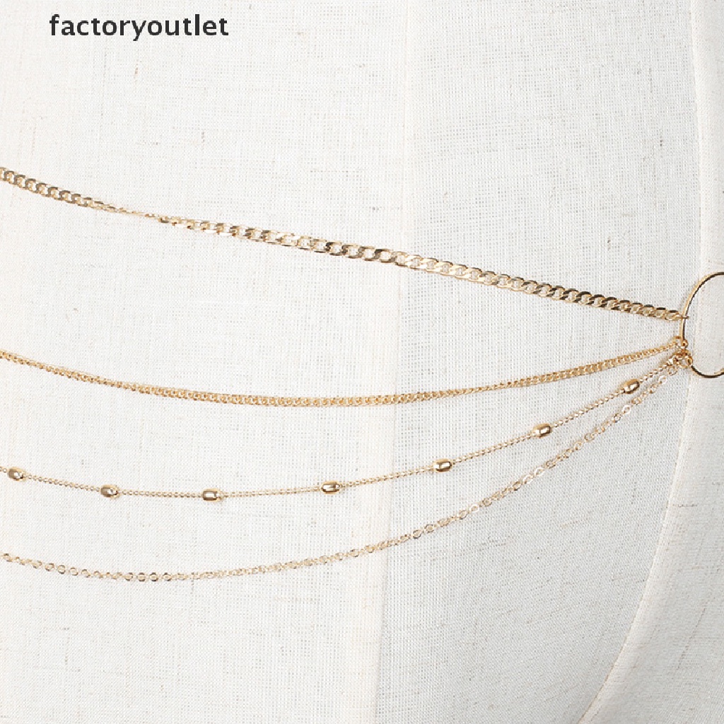 Factoryoutlet Women Belly Body Chains Bohemian Multilayers Gold Color Waist Chain Body Jewelry QWD