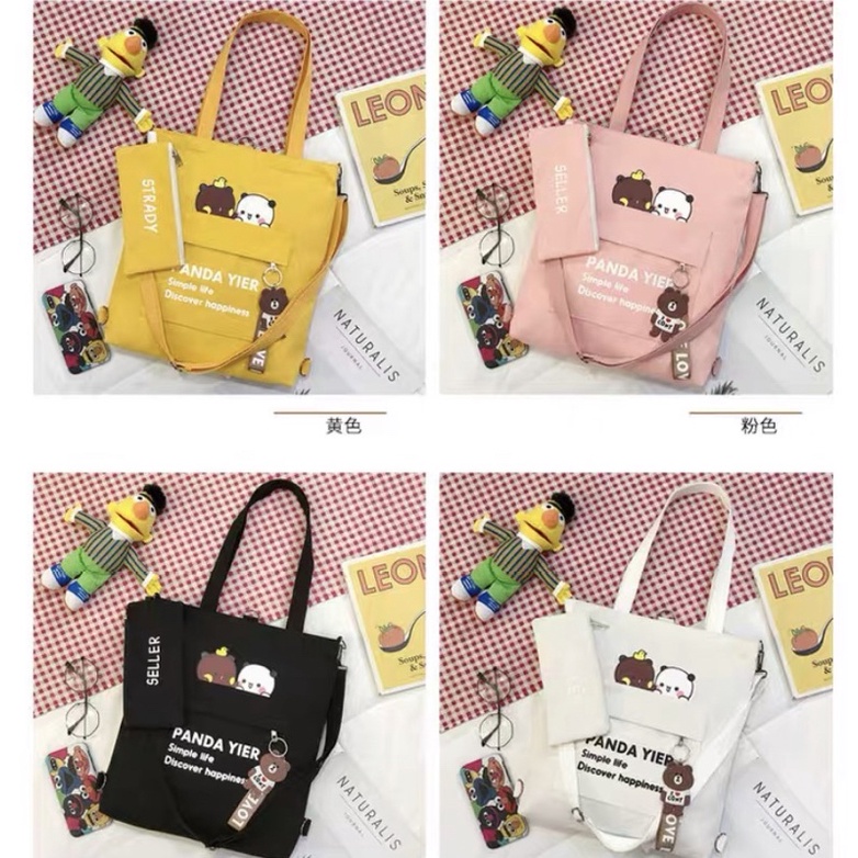 TOTE ĐEO 2 kiểu kèm bóp- Gấu thỏ kèm bóp- TT09