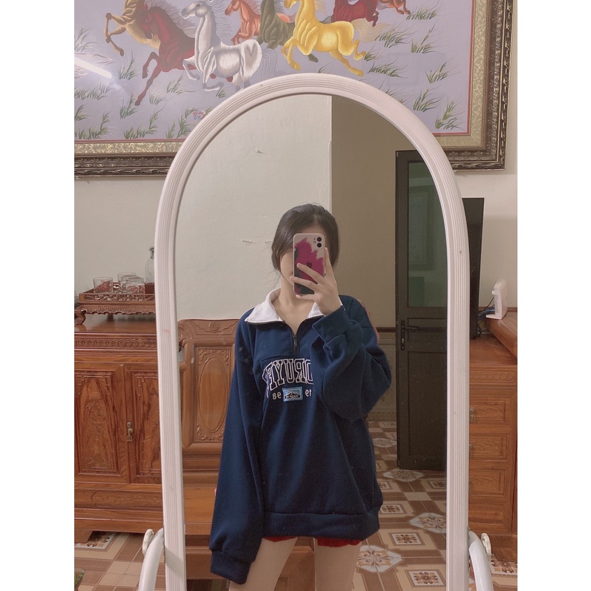 Áo nỉ Zip form rộng FORUYS Ulzzang Áo nỉ sweater nữ cao cổ dài tay Hàn Quốc - CUTE_ZOO | BigBuy360 - bigbuy360.vn