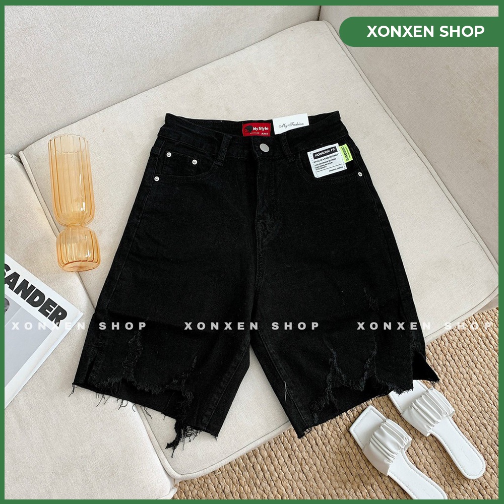 Quần jean lửng nữ XONXEN SHOP QUY NHƠN, quần ngố tua lai rách size S M L mã 5112