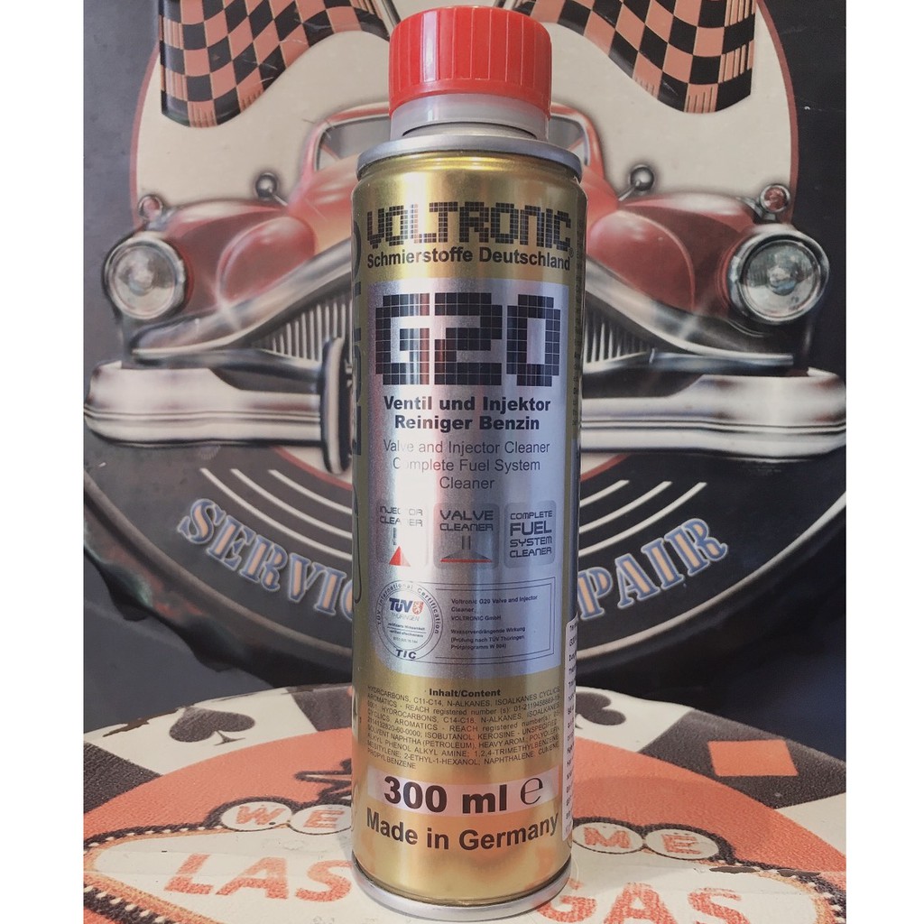 Phụ gia vệ sinh cận bẩn, nước trong hệ thống xăng, buồng đốt Voltronic G20 Valve and Injector Cleaner 300ml