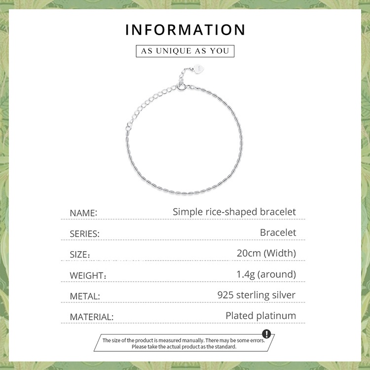 Vòng tay BAMOER bạc 925 thiết kế hình tròn đơn giản thời trang cho nữ