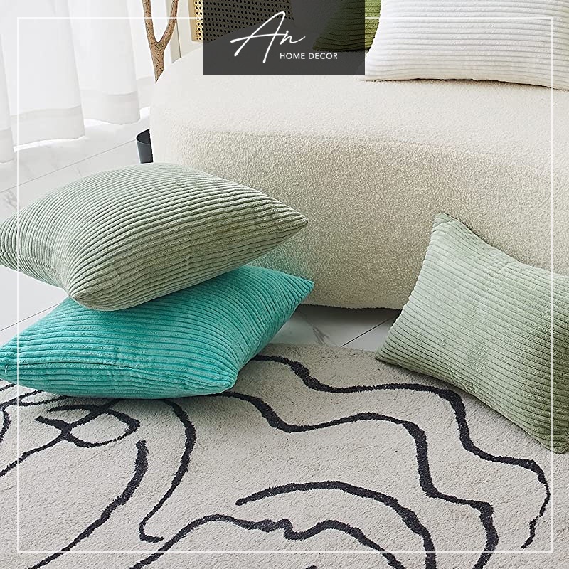 Vỏ bao gối tựa nhung tăm sofa vuông 45*45 4 mùa Xuân Hạ Thu Đông