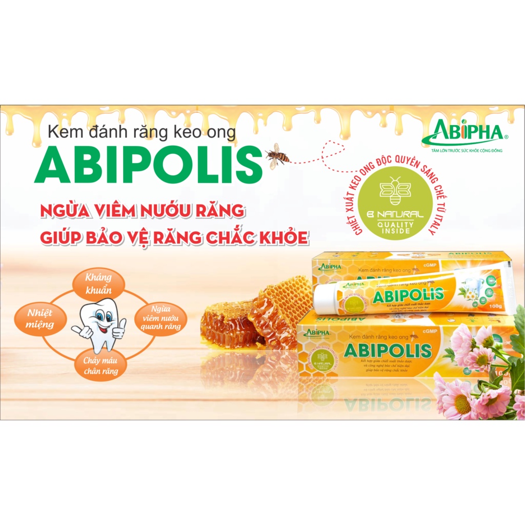 kem đánh răng keo ong dược liệu Abipolis 100g