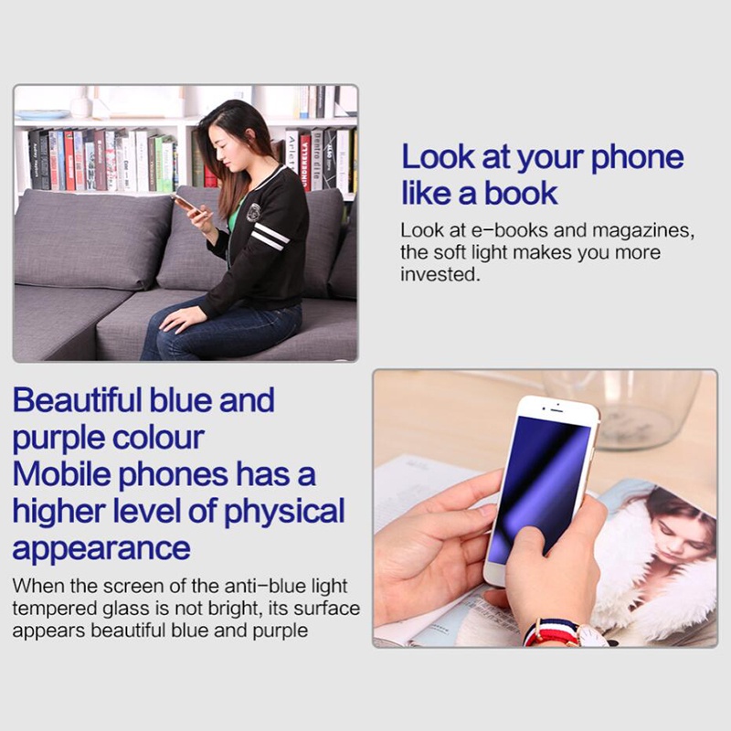 Kính Cường Lực Chống Ánh Sáng Xanh Full Màn Cho iPhone 15 14 13 12 11 Pro Max X Xs Xr 6 6s 7 8 Plus SE 2020