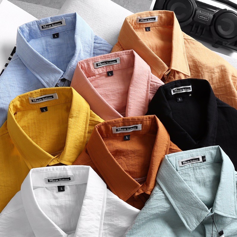 Áo sơ mi nam , áo sơ mi đũi , trẻ trung phong cách , thoáng mát thấm hút mồ hôi