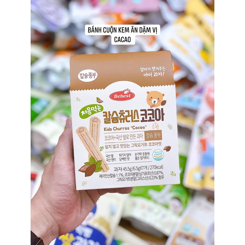 Bánh ăn dặm hình ống nhân kem Bebest Hàn Quốc cho bé từ 9 tháng - Gerber2019 (date t8/2023)