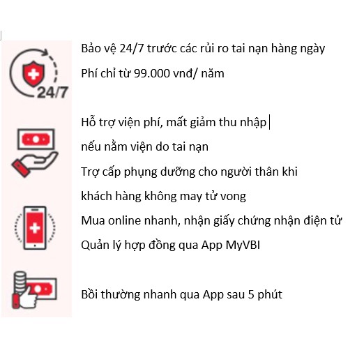 TOÀN QUỐC  Bảo hiểm TAI NẠN TOÀN DIỆN - Gói mở rộng - VBI Safe - VIETINBANK