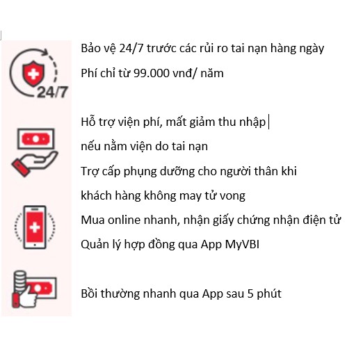 TOÀN QUỐC [E-Voucher] Bảo hiểm TAI NẠN MỞ RỘNG - Gói cơ bản VBI - VIETINBANK