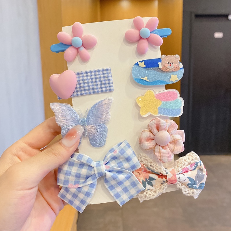 8/9/10 Kẹp Tóc Vải Lông Phong Cách Hàn Quốc Dễ Thương