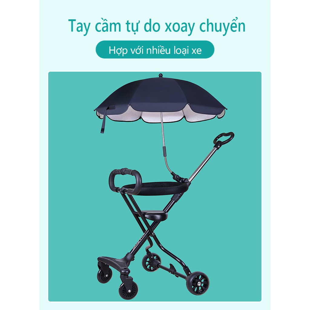Dù xoay 360 độ che nắng mưa cho xe đẩy em bé° Tấm che nắng có thể điều chỉnh tiện lợi - COME HOME