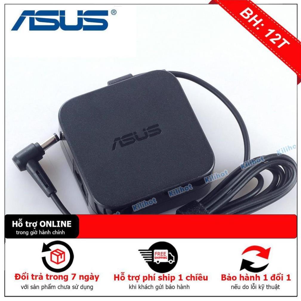 Sạc dành cho laptop Asus 19V-3.42A, 65w vuông zin - Hàng nhập khẩu
