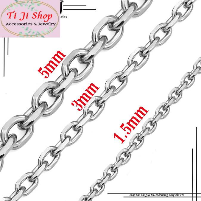 DÂY CHUYỀN INOX NAM CHỮ CONG 5MM CAO CẤP, không đen