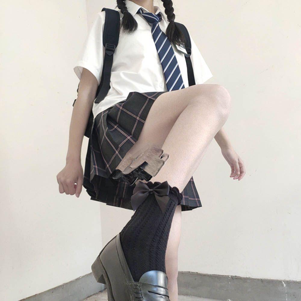 LEILY Vớ Ngắn Đính Nơ Ren Phong Cách Lolita