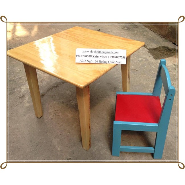 Bàn gỗ thông, ghế gỗ thông tự nhiên, 1 bàn 1 ghế  bán rẻ nốt