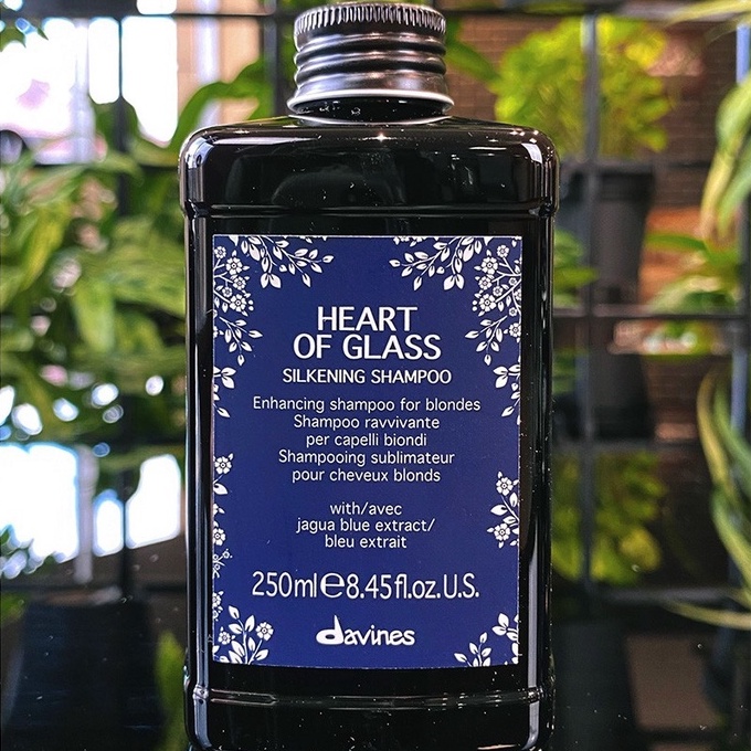 Dầu gội xả làm sạch tóc màu vàng sáng Davines Heart Of Glass Silkening 250mlx2