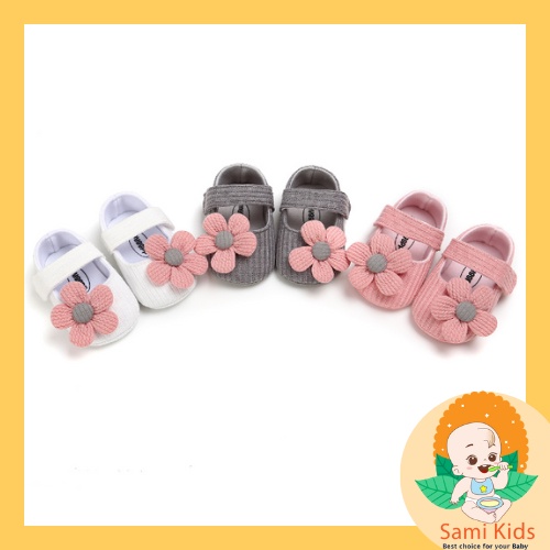 Giày tập đi cho bé trai bé gái sơ sinh, giày búp bê vải cho trẻ 1 tuổi SAMI KIDS