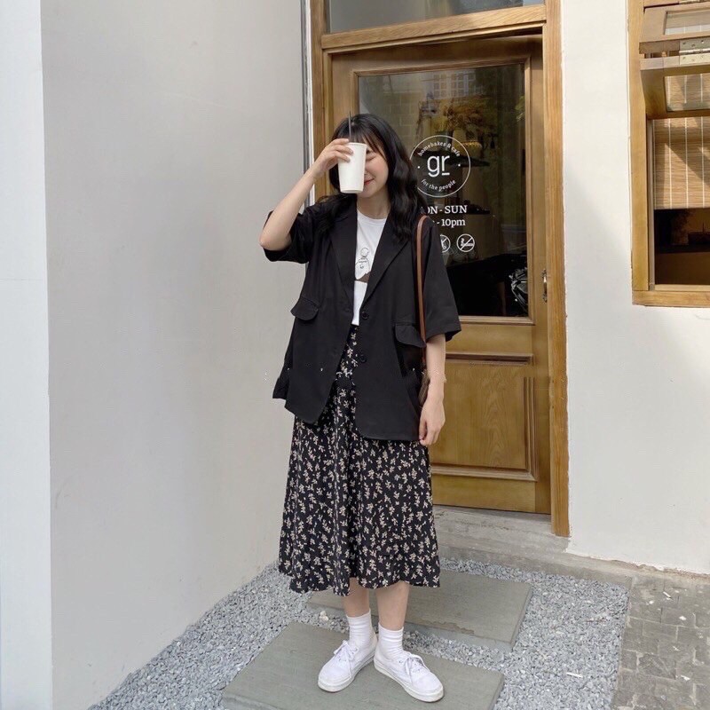 Áo blazer tay ngắn 1 lớp ulzzang,Áo vét cộc tay jamoo | BigBuy360 - bigbuy360.vn