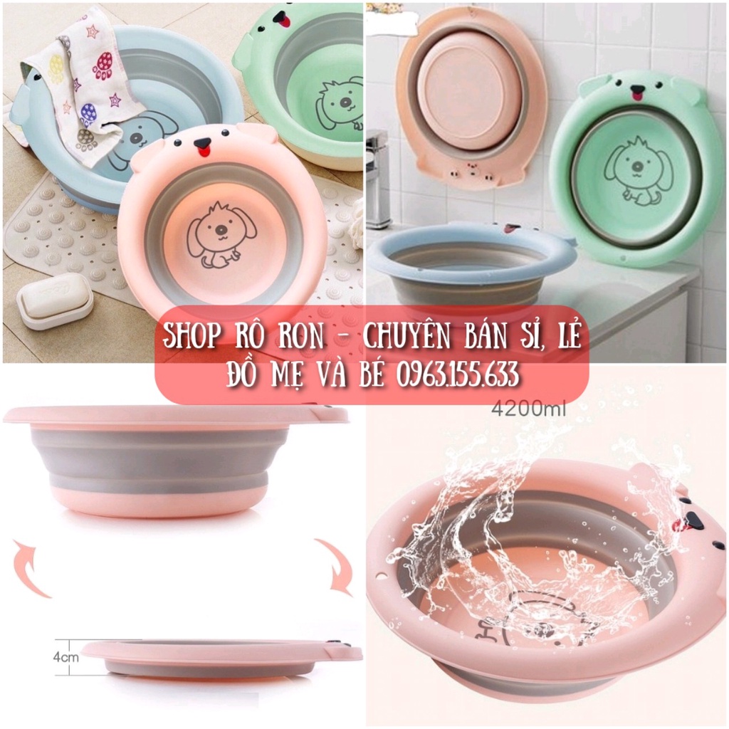 Chậu rửa mặt gập gọn - Chậu gập gọn hình Chó - Shop Rô Ron