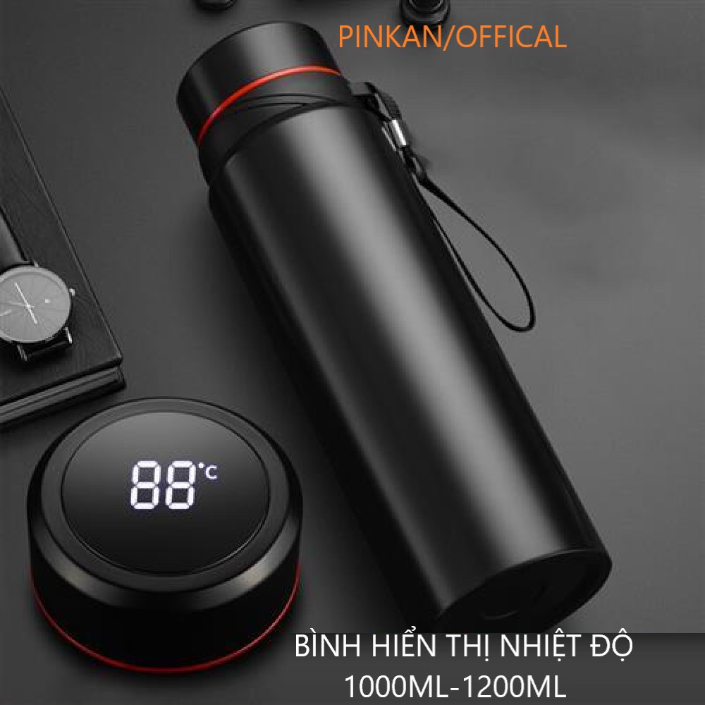 Bình nước giữ nhiệt có màn hình Led dung tích 1000ml, Bình đựng nước Inox 304 BTC04.