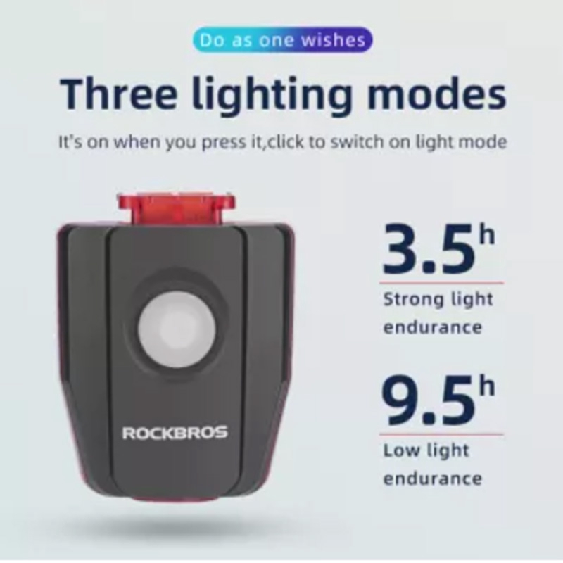 Đèn LED Hậu ROCKBROS Cảnh Báo An Toàn Gắn Xe Đạp Tiện Lợi