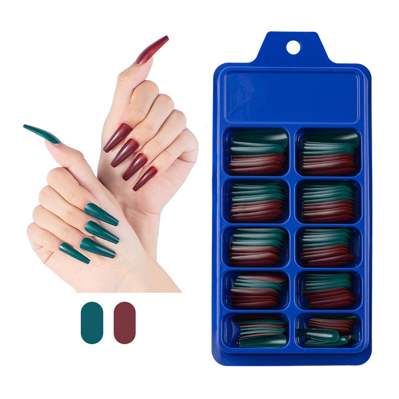 [Hàng mới về] Set 100 Móng Tay Giả Làm Từ Acrylic Màu Kẹo Ngọt Xinh Xắn