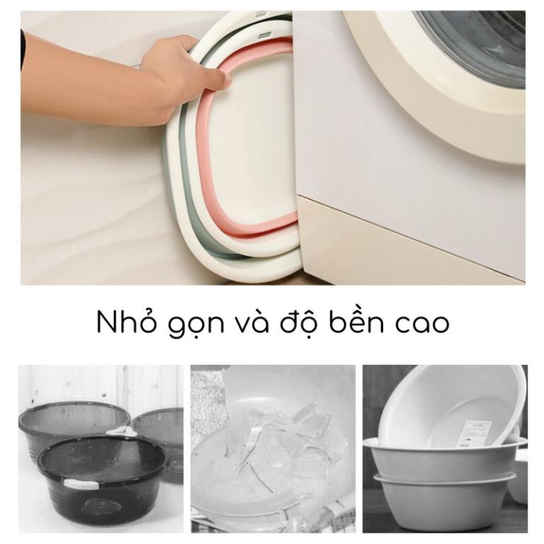 Thau gấp gọn silicon, Chậu rửa gấp gọn dùng trong nhà bếp, tiết kiệm không gian