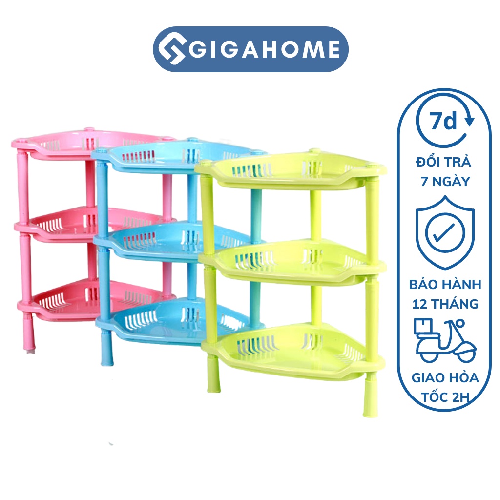 Kệ Góc 3 Tầng GIGAHOME Đựng Đồ Cá Nhân, Gia Vị Nhà Bếp Tiết Kiệm Không Gian 2395