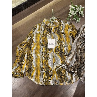 SALE ÁO SƠ MI LỤA TƠ DA BEO