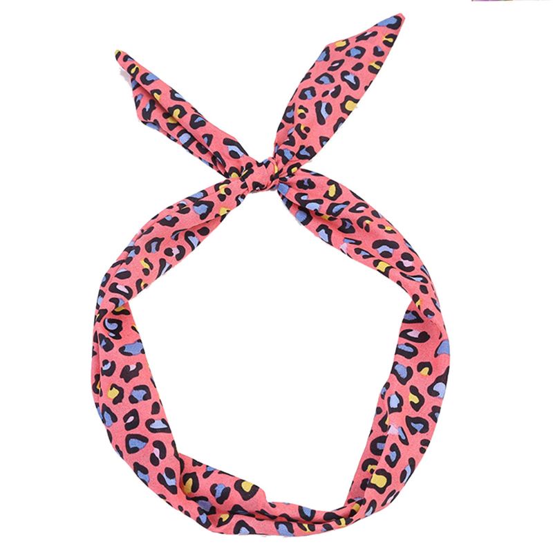 Băng Đô Tai Thỏ Họa Tiết Da Báo Dễ Thương Bắt Mắt