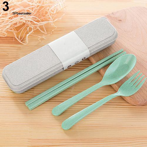 Bộ 3 món đũa/ muỗng/ nĩa du lịch kèm hộp đựng tiện dụng