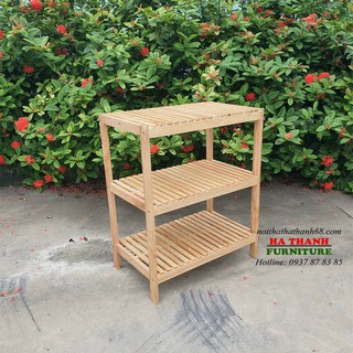 Kệ để lò vi sóng gỗ 3 tầng- phong cách Hàn Quốc