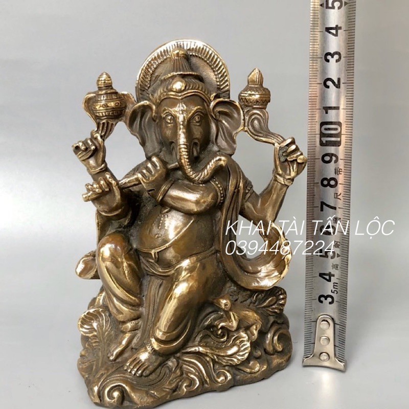 Tượng Thần Voi Ganesha phong thủy bằng đồng