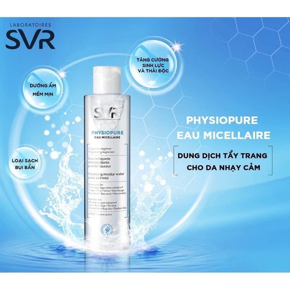 Tẩy trang cho da nhạy cảm SVR Physiopure Eau Micellaire [PHÂN PHỐI CHÍNH HÃNG]