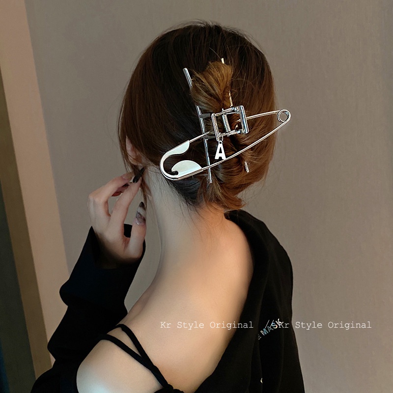 Kẹp Tóc Kim Loại Màu Bạc Thời Trang Hàn Quốc Cho Nữ