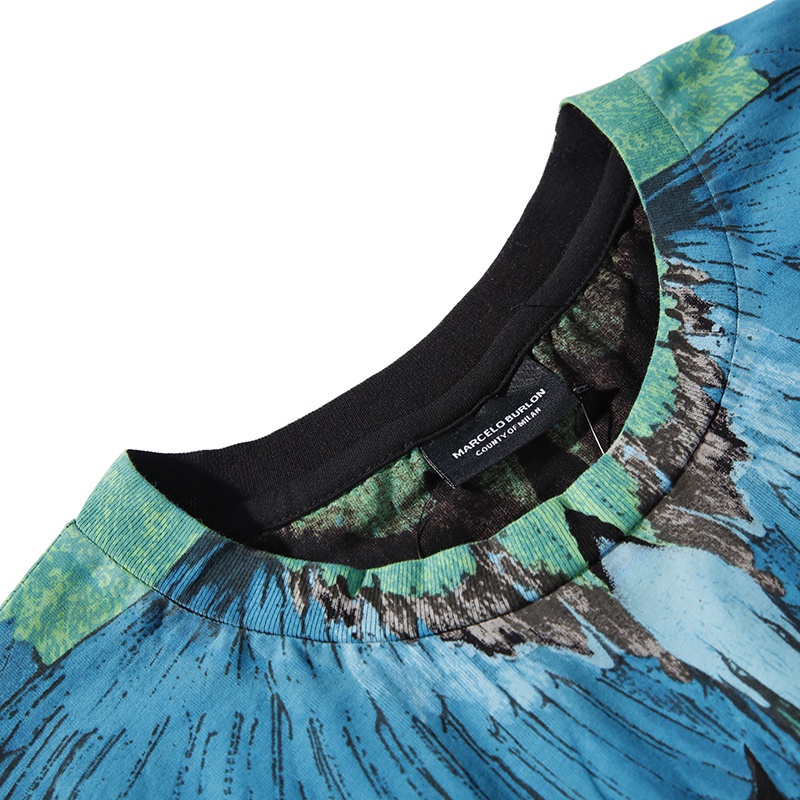 Áo Thun Cotton Ngắn Tay In Hình Đôi Cánh Cổ Điển Thời Trang Dành Cho Nữ Và Nam