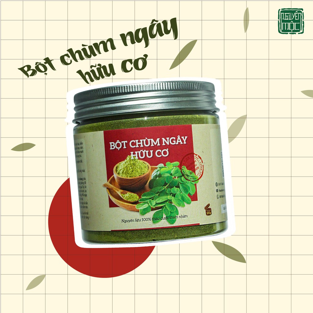 Bột chùm ngây hữu cơ thảo dược Nguyên Mộc hỗ trợ làm chậm quá trình lão hóa và các vấn đề về da