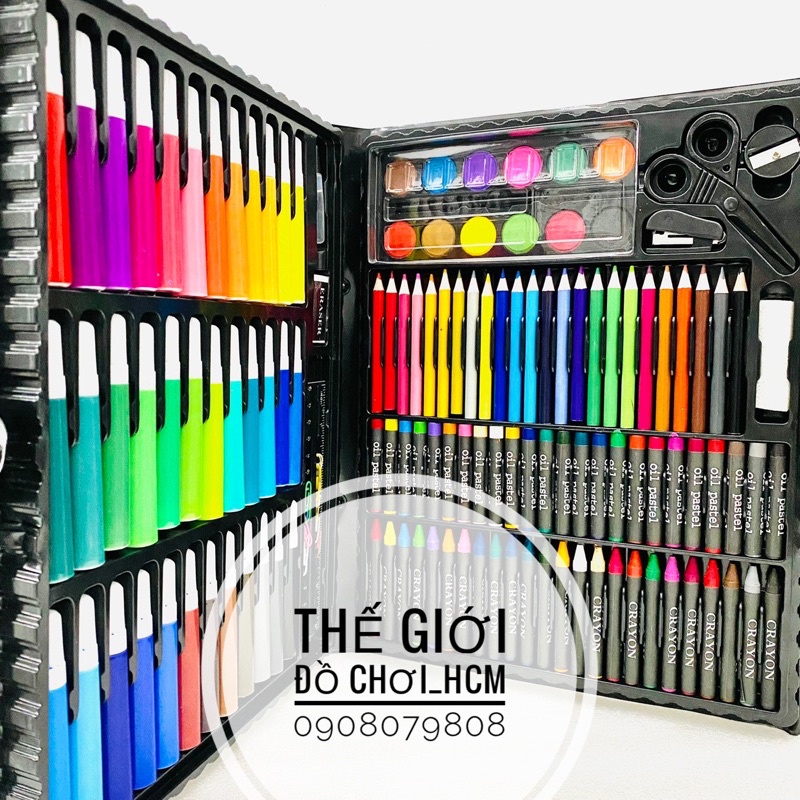 [HÀNG THẬT- CLIP THẬT] Đồ chơi hộp bút màu đa năng lớn 150 chi tiết dành cho bé yêu học vẽ, tô màu đầy sáng tạo.