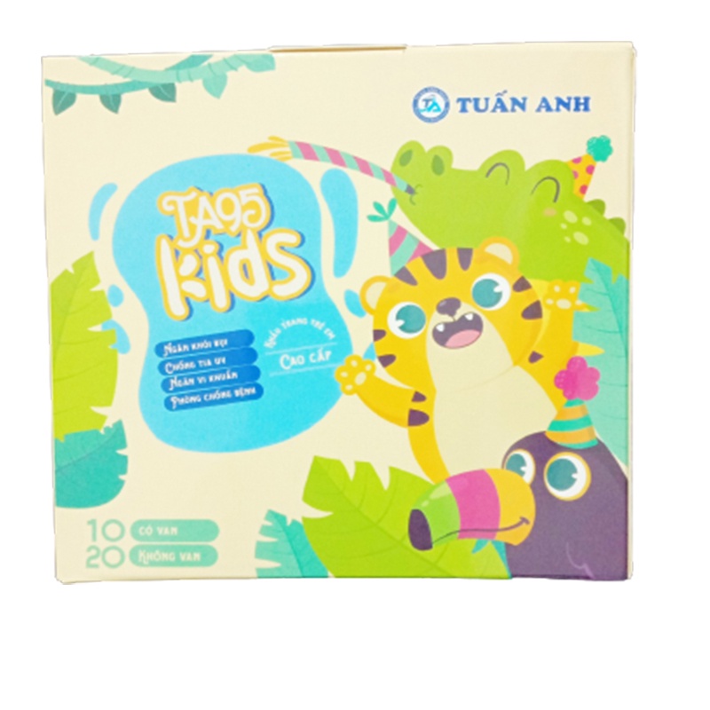 Khẩu trang trẻ em thời trang cao cấp chống bụi và vi khuẩn N95 KIDS Tuấn Anh, Health Kingdom, 10 chiếc/ hộp
