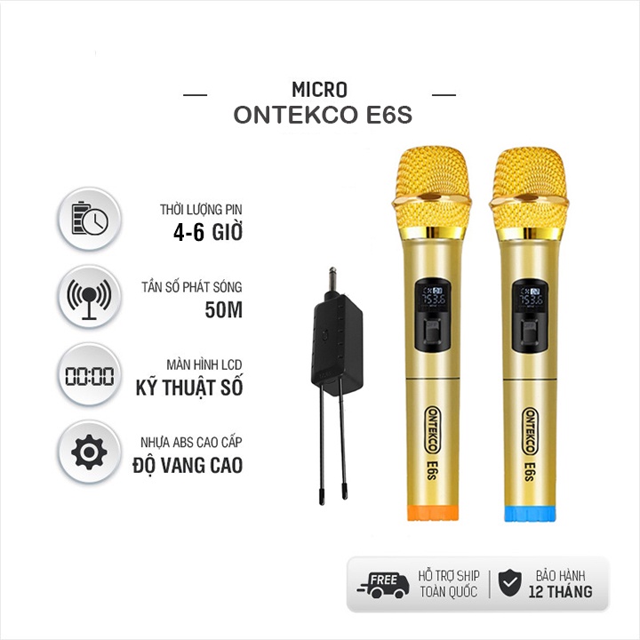 Bộ Micro không dây karaoke chuyên nghiệp ONTEKCO E6S | BEST SOUND U-W301 | V-W108 | W003 | W003A (1 Mic) - BH 12 Tháng