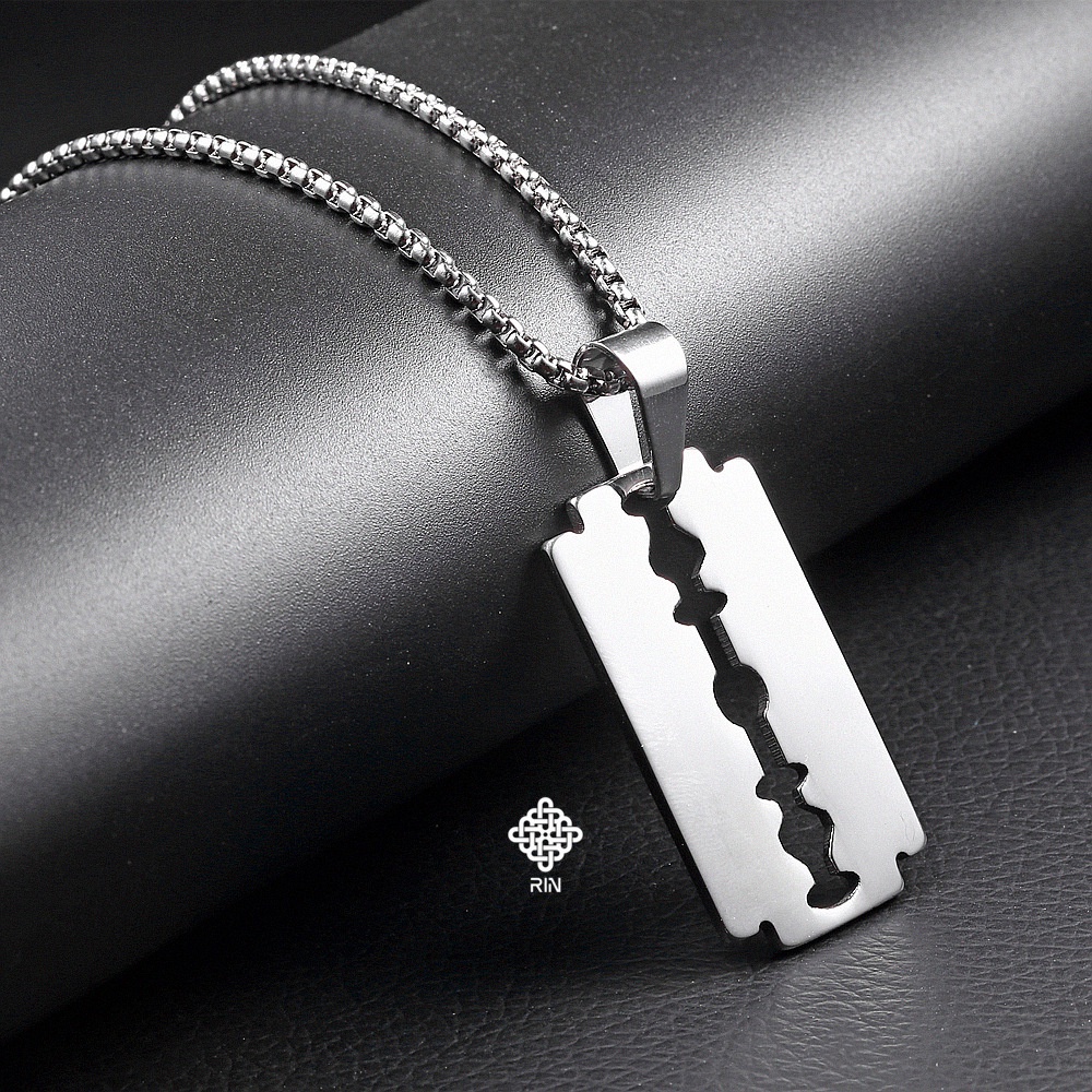 Mặt dây chuyền lưỡi lam, Phụ kiện trang sức Unisex cá tính thép không gỉ (titanium), trangsucmoiluatuoi.RIN