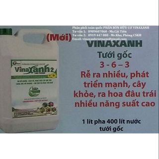 Phân sinh học Vinaxanh can 5 lít tưới gốc tặng 1 gói trừ nấm/trừ côn trùng