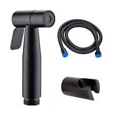 Vòi xịt vệ sinh màu đen, Vòi xịt toilet màu đen, Vòi xịt bằng đồng màu đen giúp nước mạnh xuất sứ thái lan
