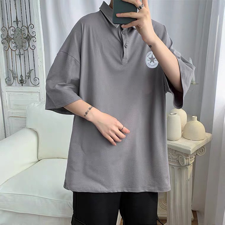 Áo Polo nam nữ Hình Ngôi Sao là điểm nhấn, chất cotton thấm hút mồ hôi, áo thun có cổ