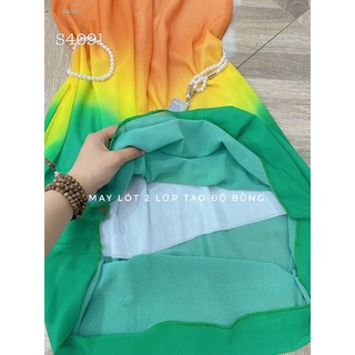 ĐẦM MAXI LOANG MÀU CỘT EO