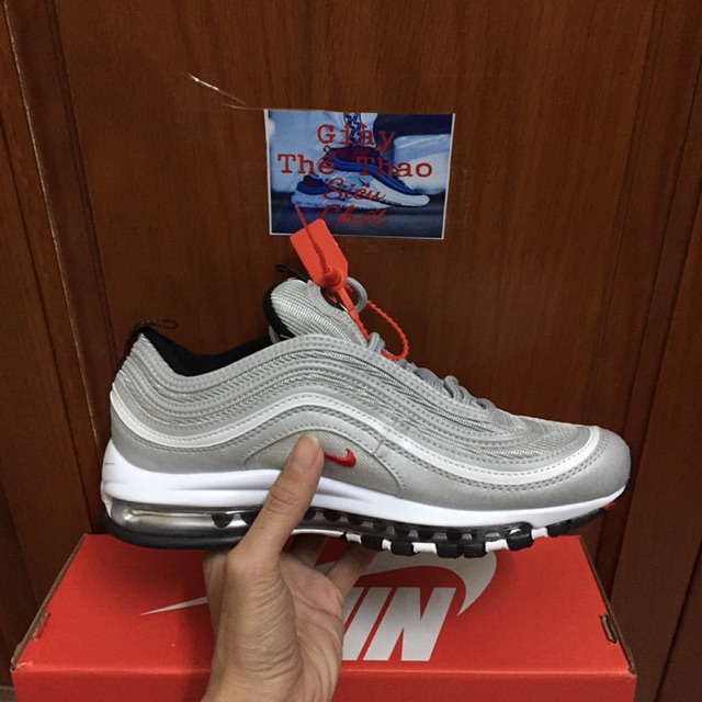 Giày air max 97 Xám Bạc (Phản Quang - full box tặng kèm móc khoá)