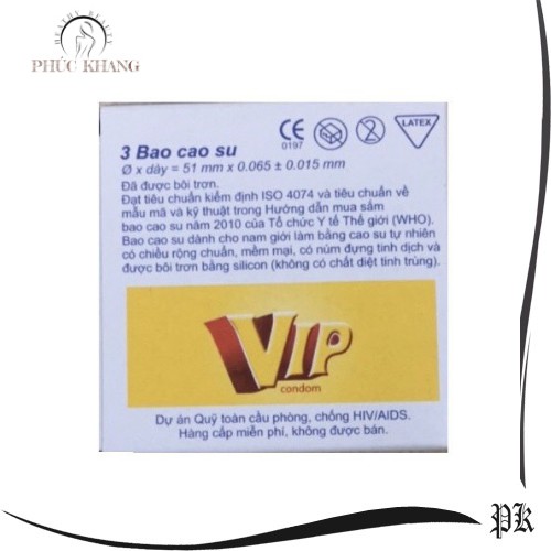 Bao Cao Su Vip Plus Hộp 3 cái